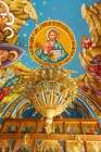 Romania-Maramures-Aspra-commune of Vima Mica Blue church interior and exterior de Lemn Art Print